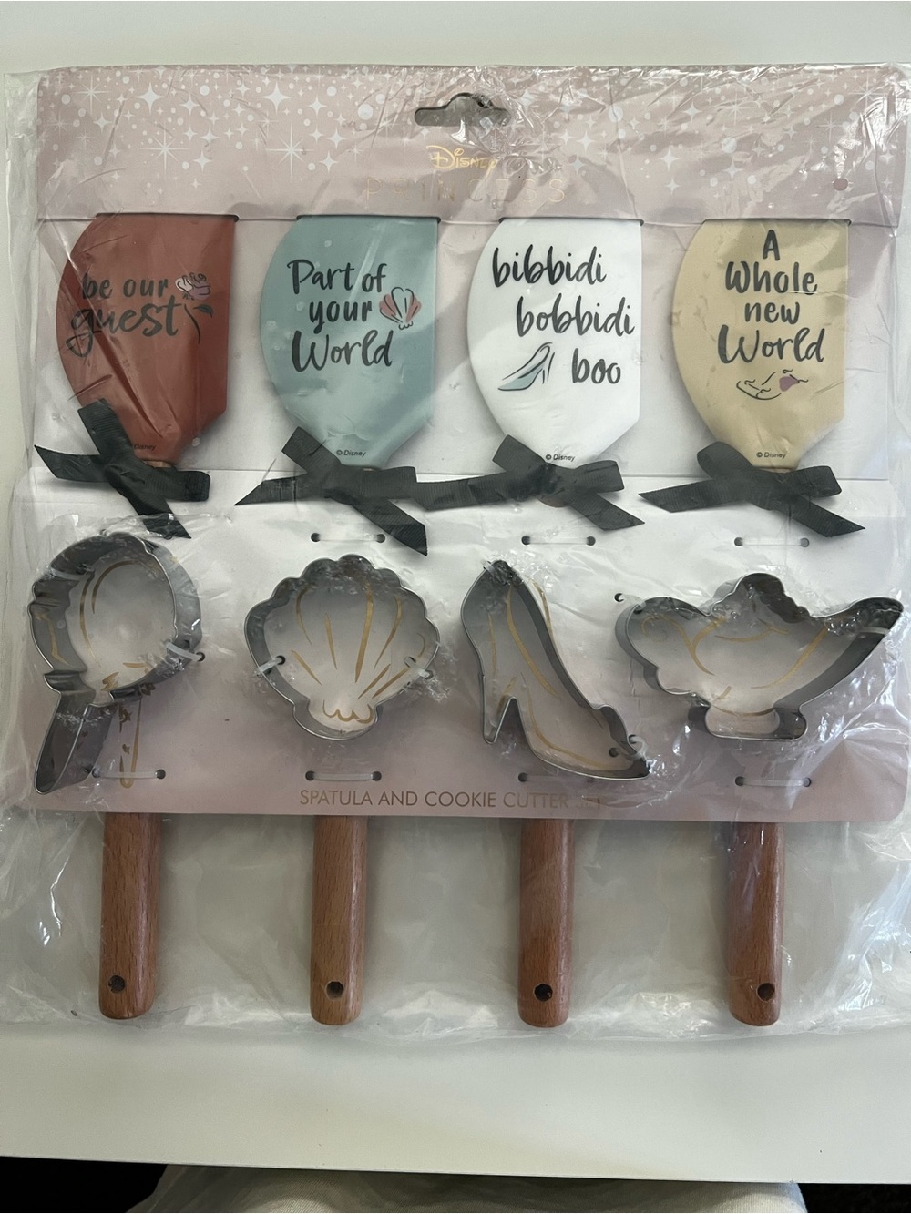 Disney Princess Spatula and Cookie Cutter Set - Coral, Teal, White, Cream